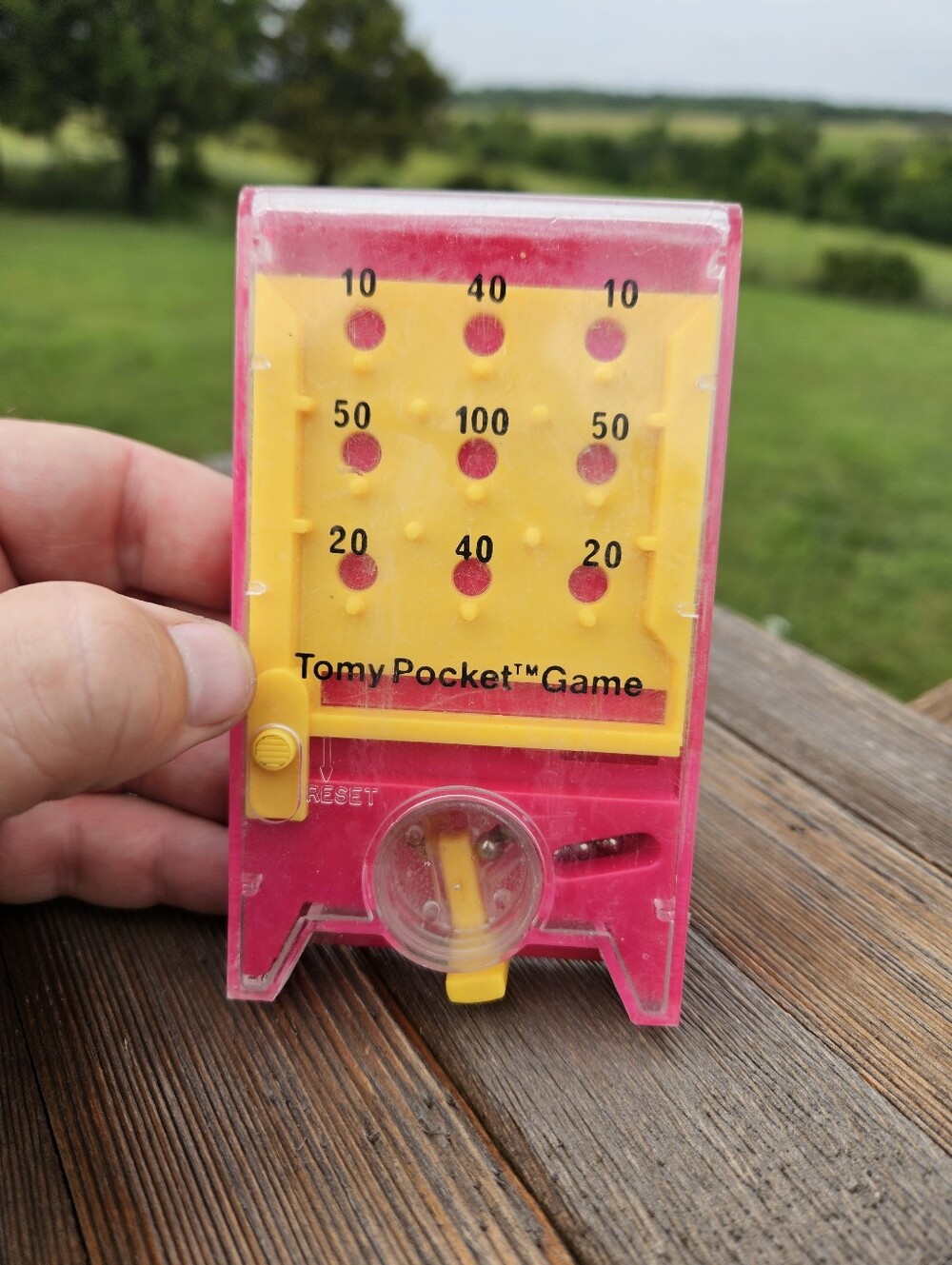 VINTAGE PINBALL PACHINCO TOMY Pocket Game Loop Shot Pink Handheld 1976 Toy